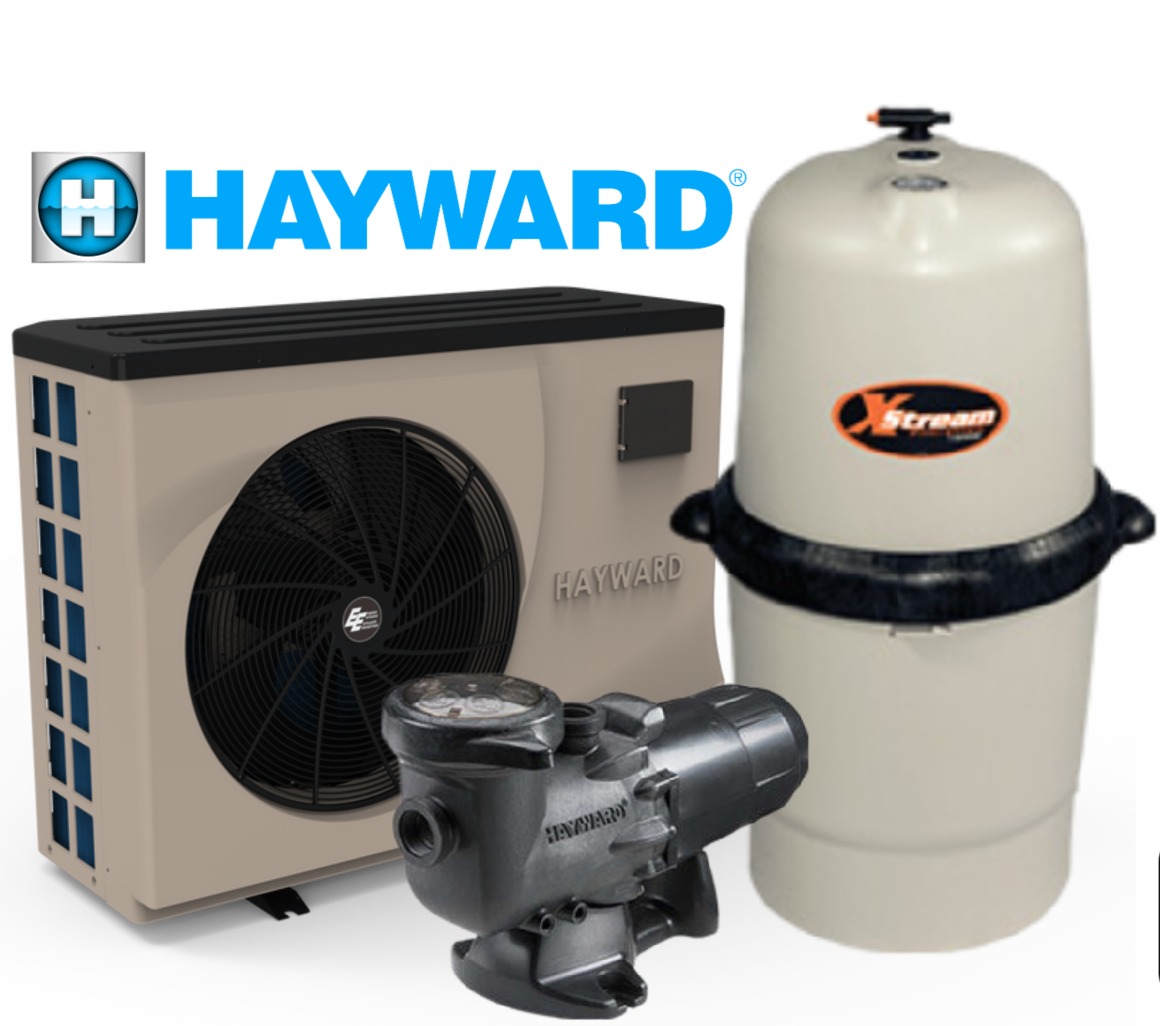 Hayward Pool Products, Inc., Hayward 55,000 BTU VS Heat Pump + Hayward TurboFlo II 1HP + Hayward XStream Cartridge Filter 150sqft